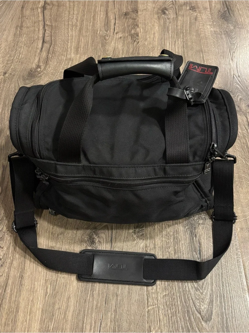 Tumi USA Black Ballistic Nylon 14” Compact Carry-On Travel Duffel Bag Tote